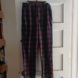 St. John's Bay Men's Plaid Sweatpants - Red and Blue